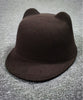 Cat Ears Wool Derby Bowler Cap